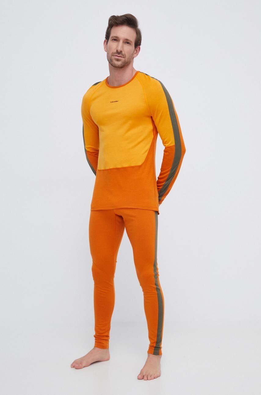Levně Funkční triko s dlouhým rukávem Icebreaker 200 Sonebula oranžová barva