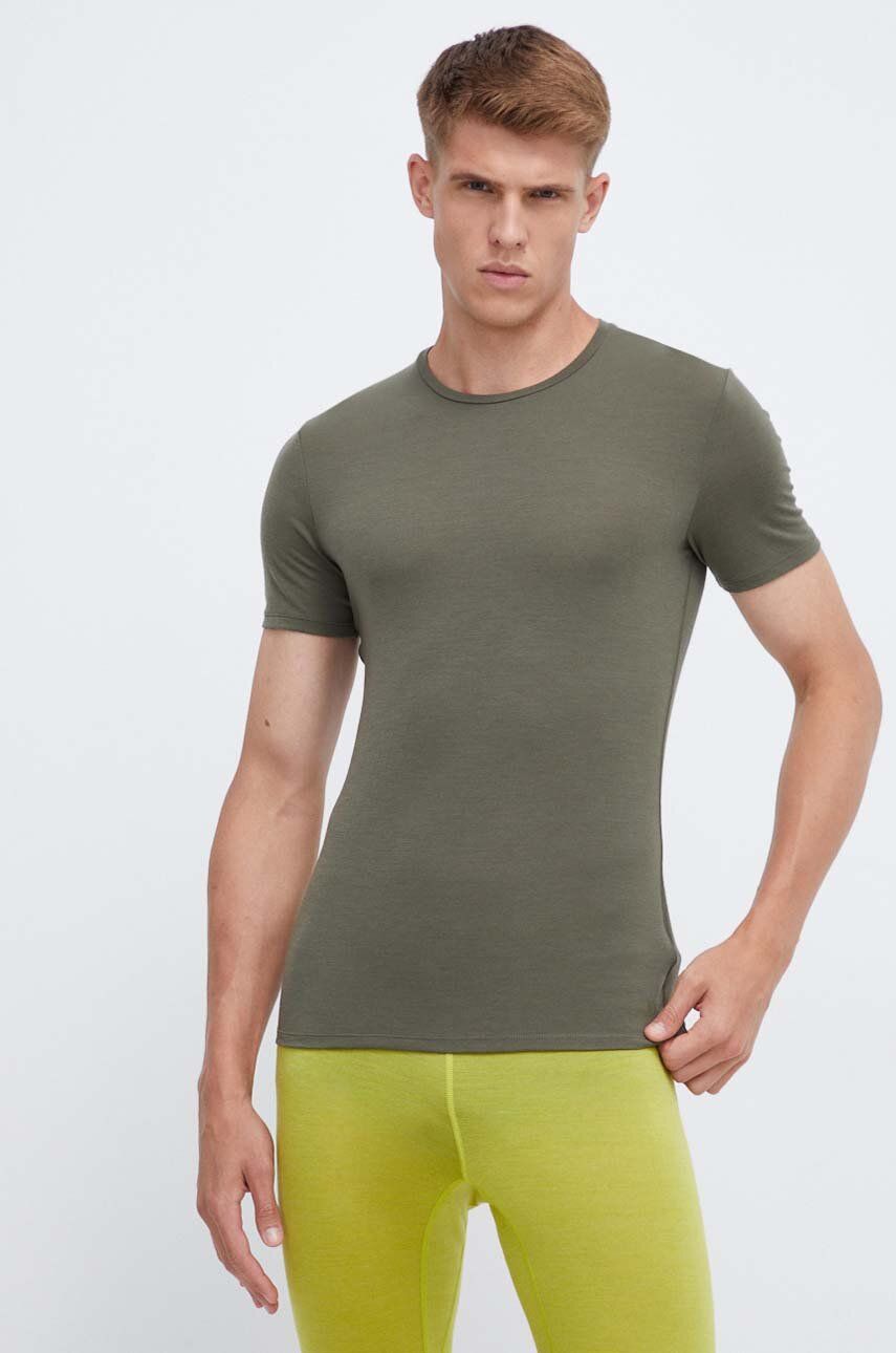 Funkční tričko Icebreaker Anatomica zelená barva - zelená - 83 % Merino vlna