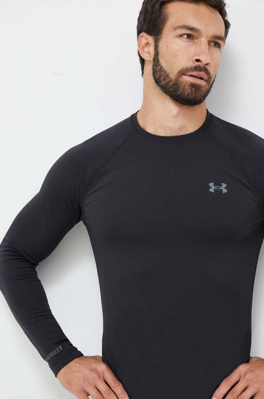 Under Armour longsleeve funcțional Packaged Base 2.0 culoarea negru