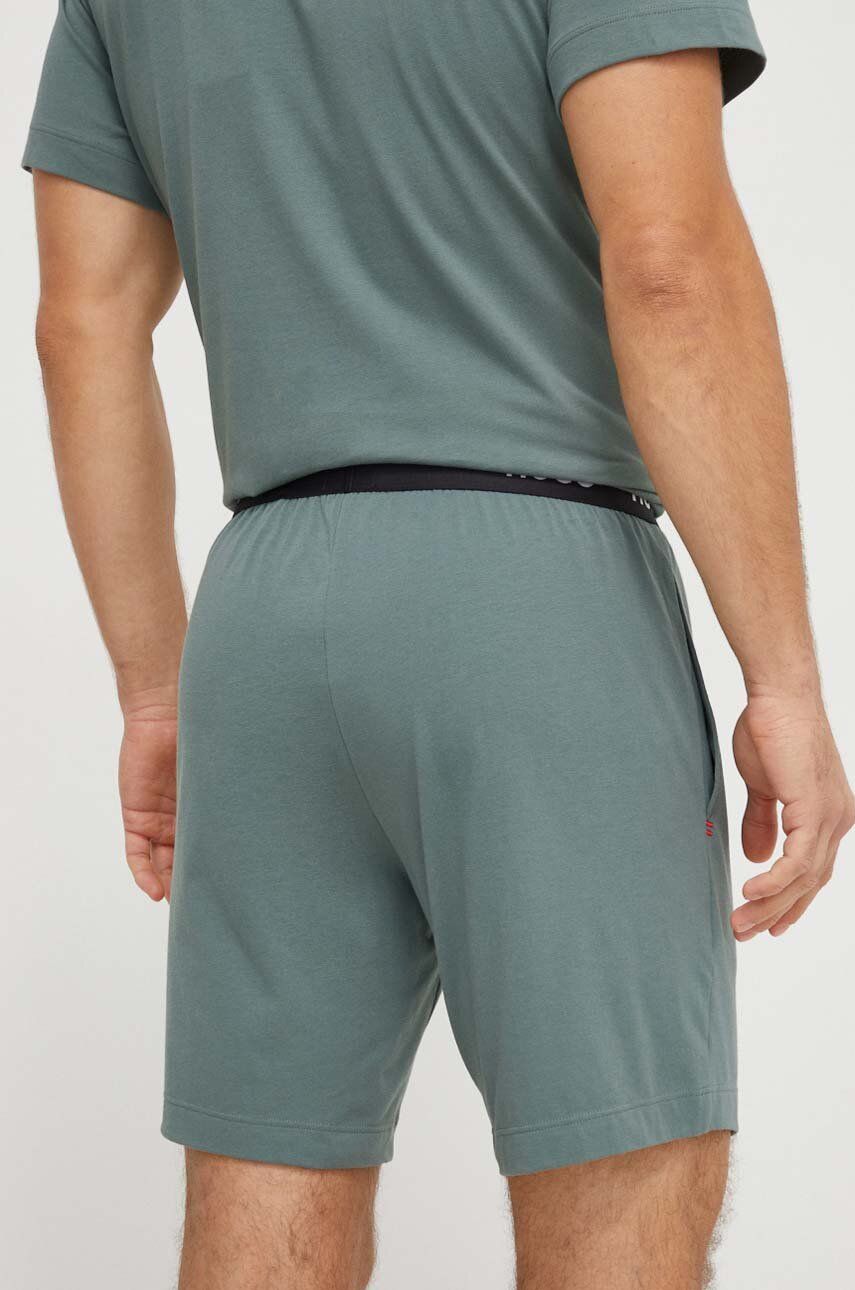 HUGO Pantaloni Scurti De Pijama Culoarea Verde, Neted