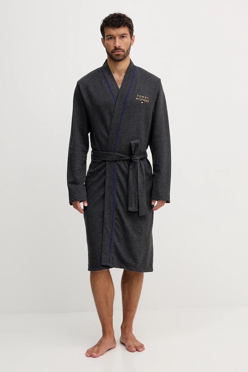 Levně Župan Tommy Hilfiger šedá barva