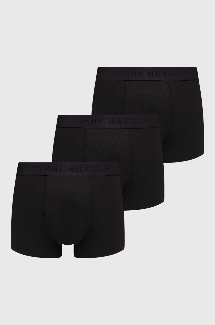 Levně Boxerky Tommy Hilfiger 3-pack pánské, černá barva, UM0UM02760