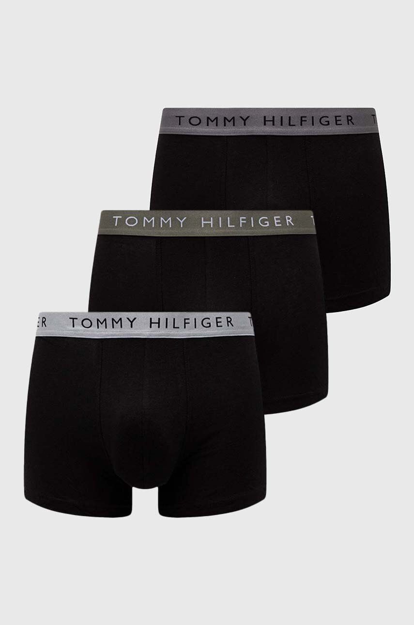 Levně Boxerky Tommy Hilfiger 3-pack pánské, černá barva