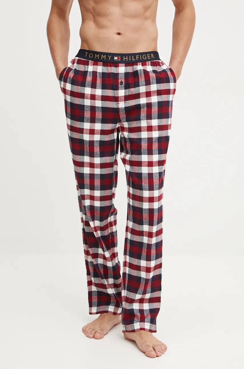 

Долнище на пижама Tommy Hilfiger мъжко в бордо с десен