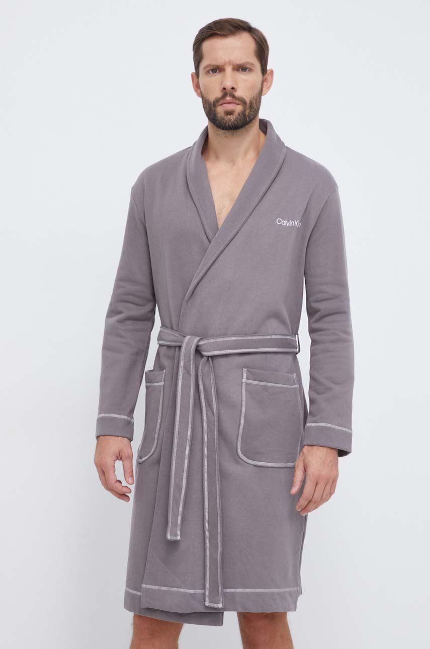 Bavlněný župan Calvin Klein Underwear šedá barva - šedá - 100 % Bavlna