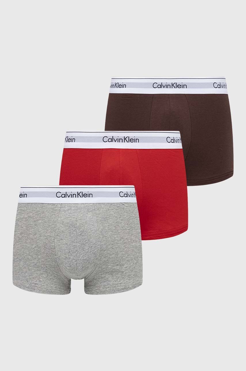 E-shop Boxerky Calvin Klein Underwear 3-pack pánské, červená barva