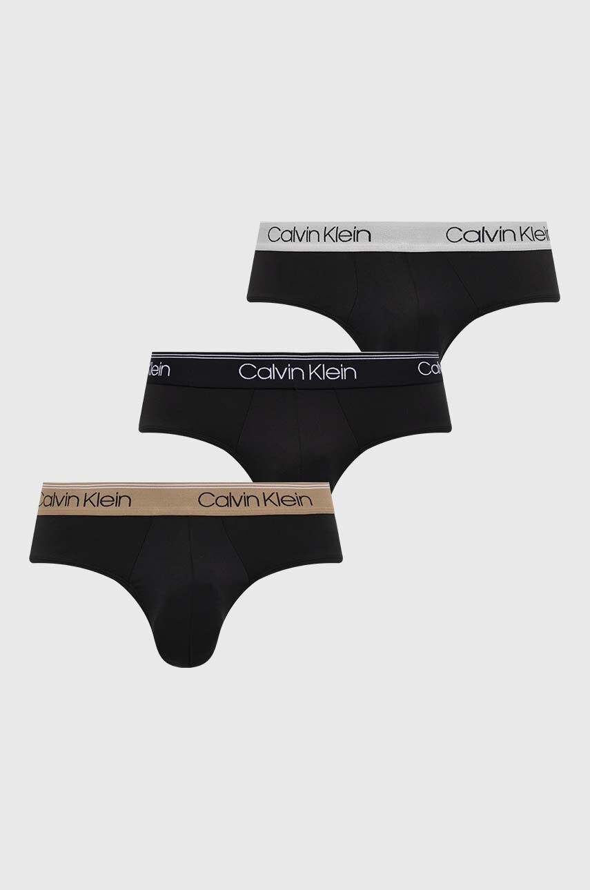 

Слипове Calvin Klein Underwear (3 броя) в черно, Черен