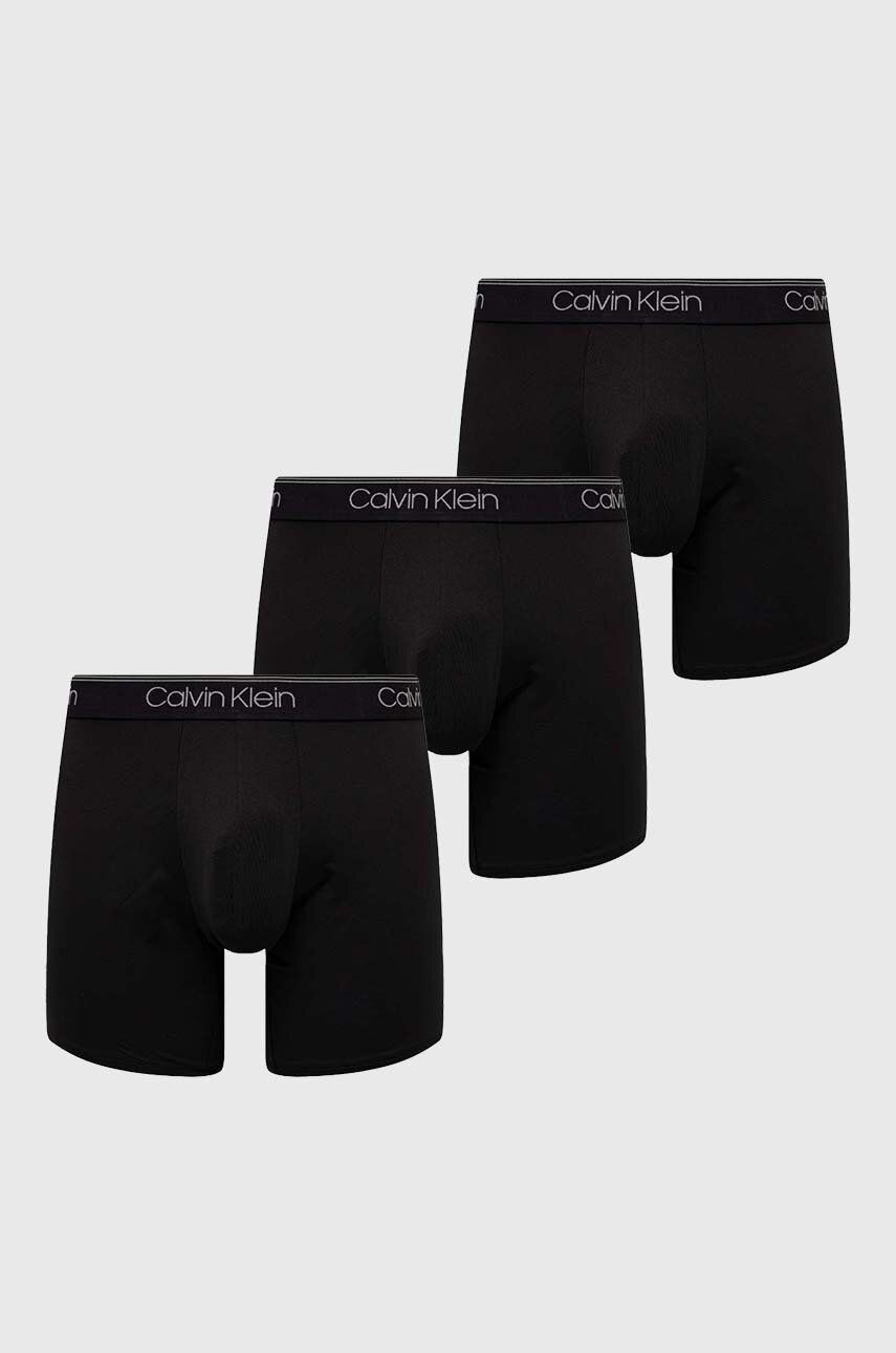 Boxerky Calvin Klein Underwear 3-pack pánské, černá barva - černá - 88 % Polyester