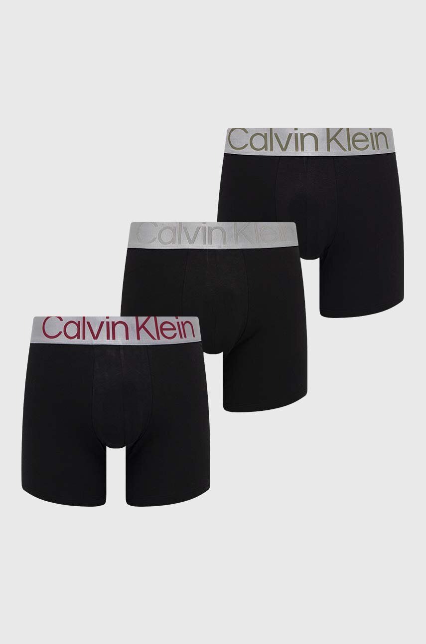 Levně Boxerky Calvin Klein Underwear 3-pack pánské, černá barva, 000NB3131A