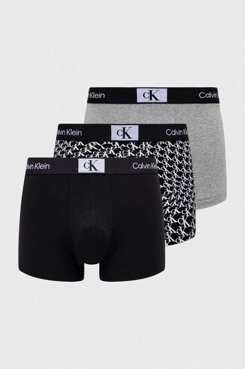 Levně Boxerky Calvin Klein Underwear 3-pack pánské, černá barva, 000NB3528E