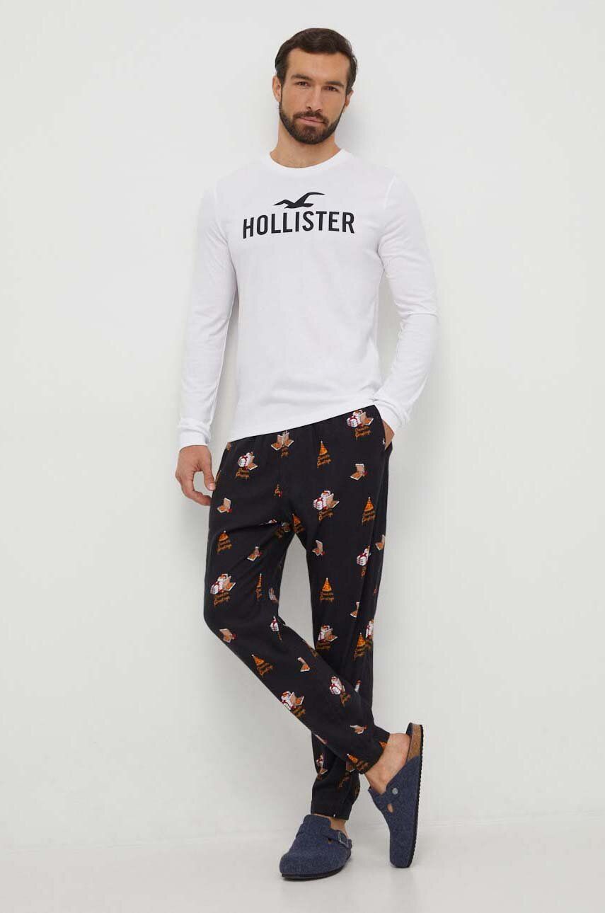 Hollister Co. Pijama Barbati, Culoarea Negru, Modelator