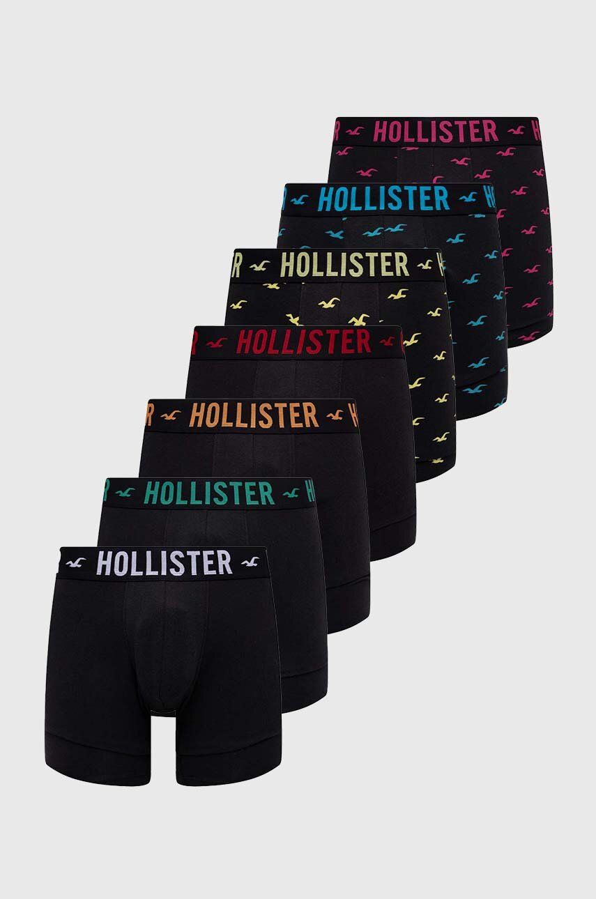 Hollister Co. boxeri 7-pack barbati, culoarea negru