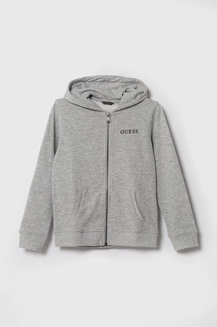 Детская кофта Guess цвет серый с капюшоном меланж Детская кофта Guess цвет серый с капюшоном меланж