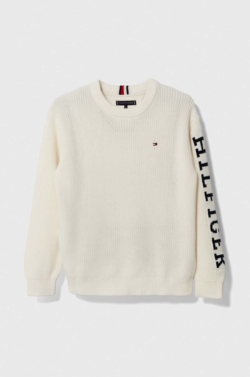 

Дитячий бавовняний светр Tommy Hilfiger колір білий