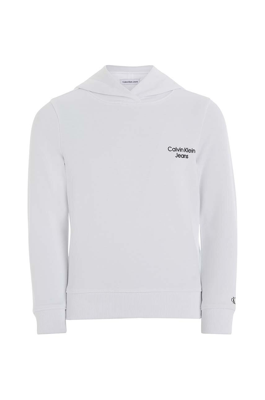 Детская кофта Calvin Klein Jeans цвет белый с капюшоном с принтом в Черновцах Детская кофта Calvin Klein Jeans цвет белый с капюшоном с принтом в Черновцах