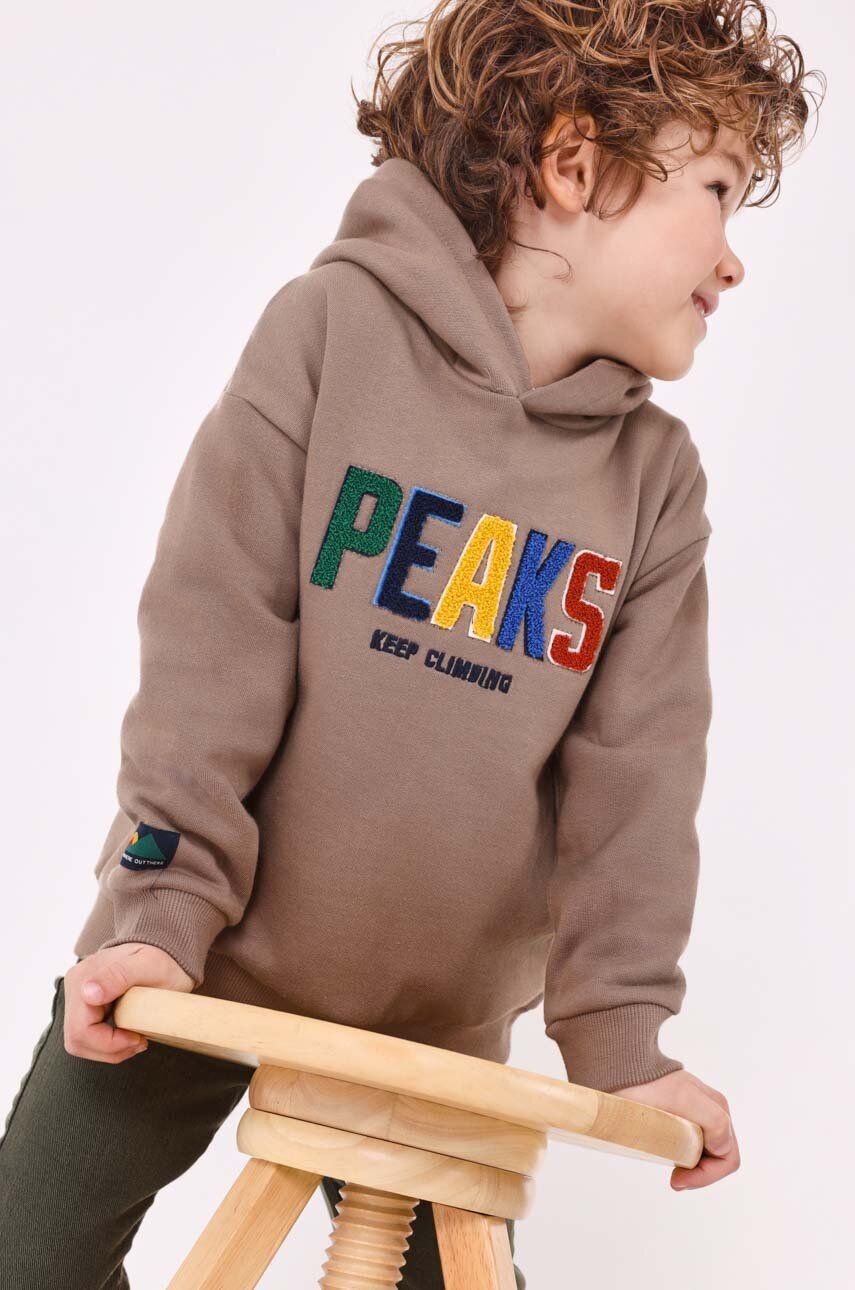 E-shop Dětská mikina Mayoral béžová barva, s kapucí, s aplikací