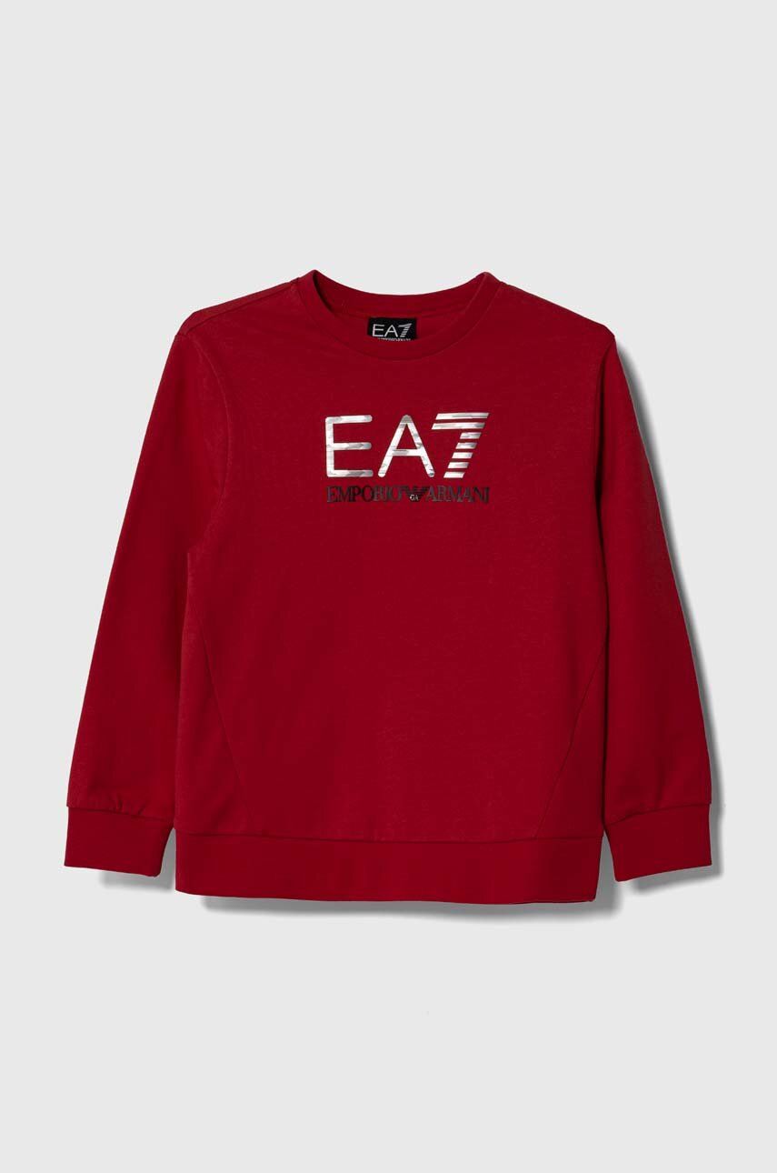 EA7 Emporio Armani Bluza Copii Culoarea Rosu, Cu Imprimeu