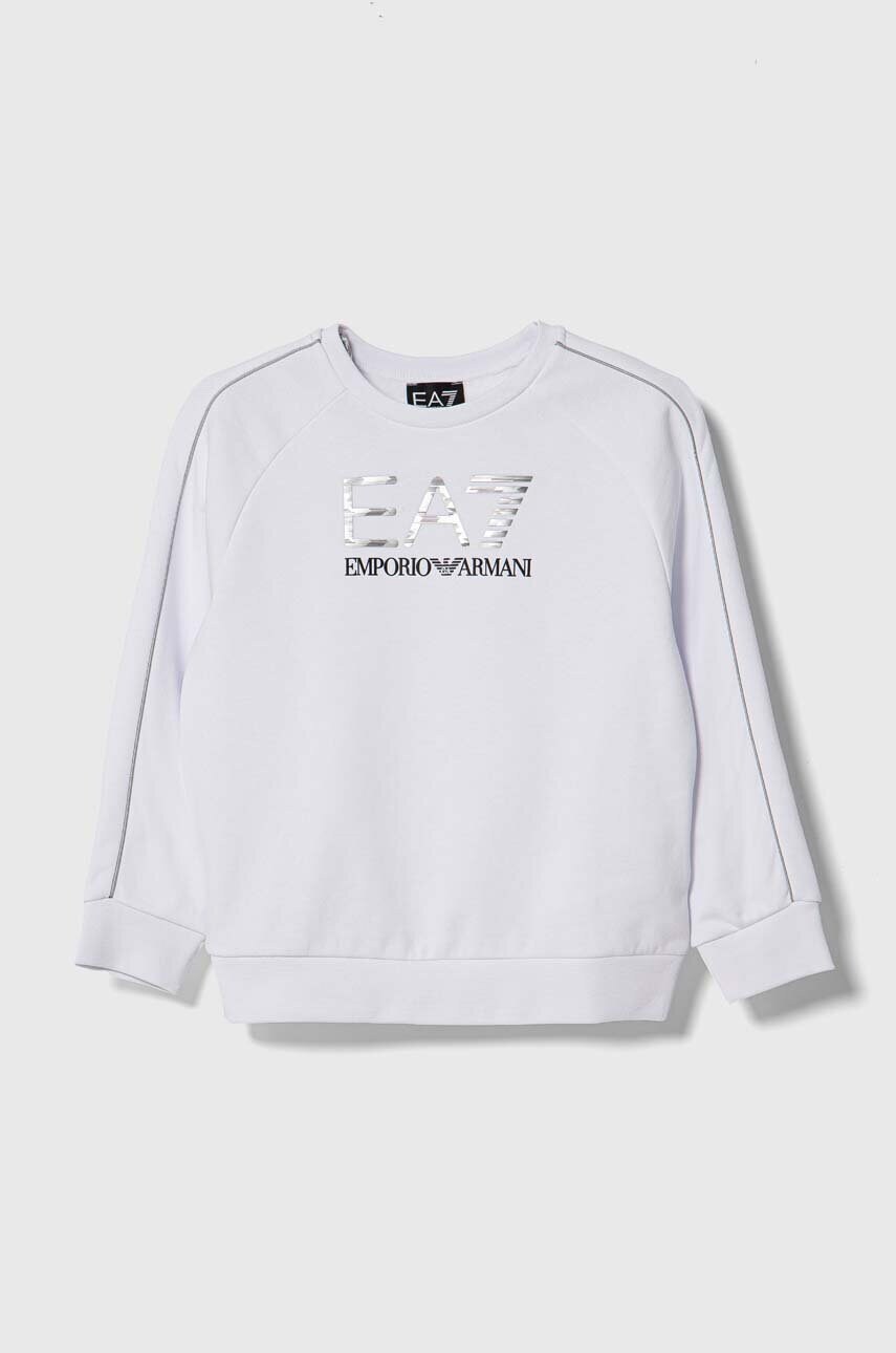 

Дитяча кофта EA7 Emporio Armani колір білий з принтом