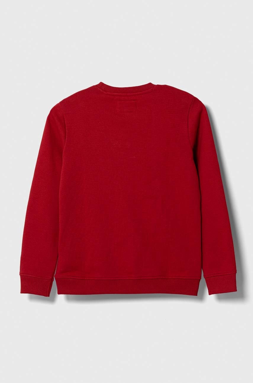 Детская хлопковая кофта Guess цвет красный с аппликацией