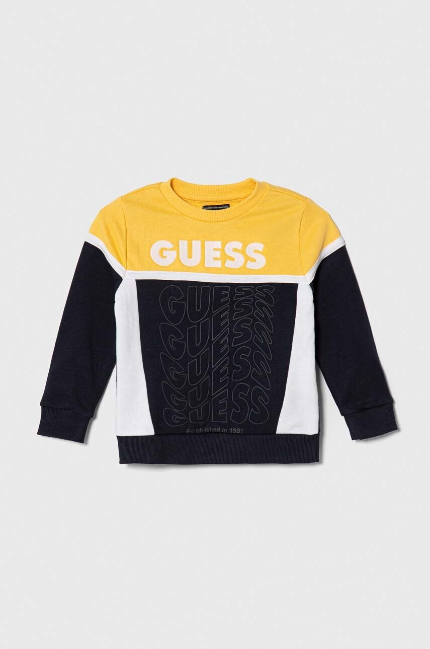 

Детская хлопковая кофта Guess цвет синий узор