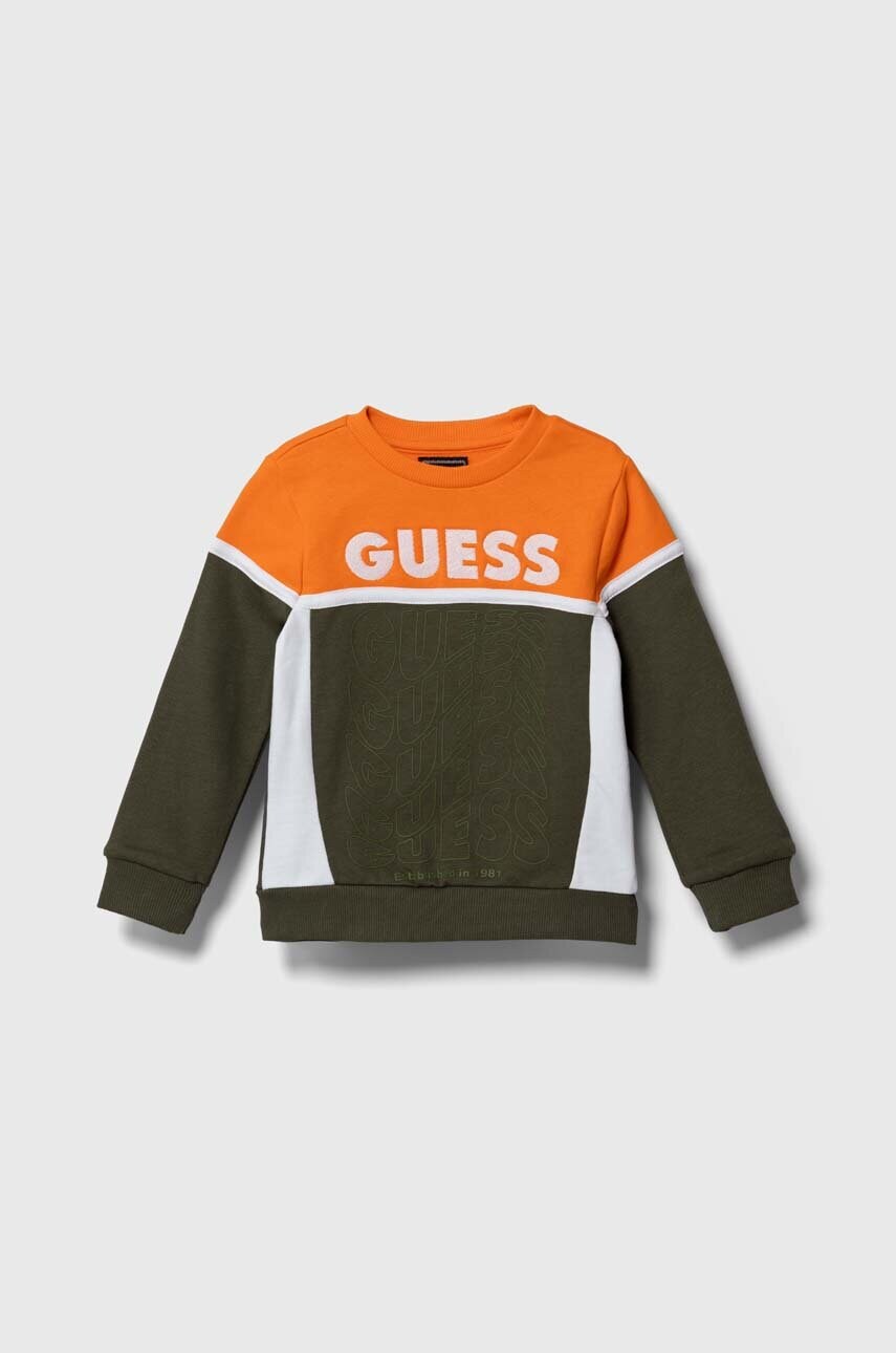 

Детская хлопковая кофта Guess цвет чёрный узор