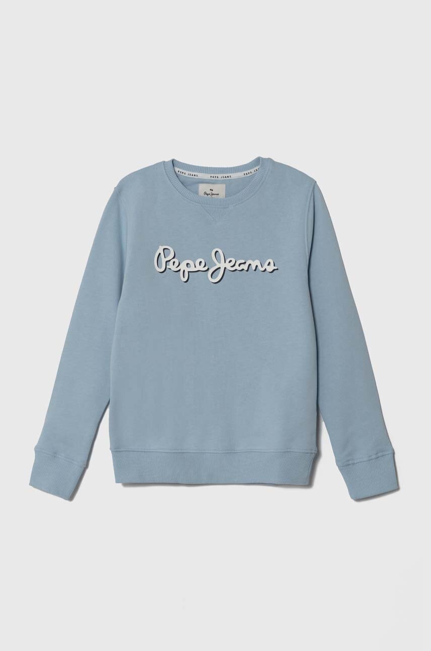 Dětská mikina Pepe Jeans s potiskem - modrá - 63 % Polyester