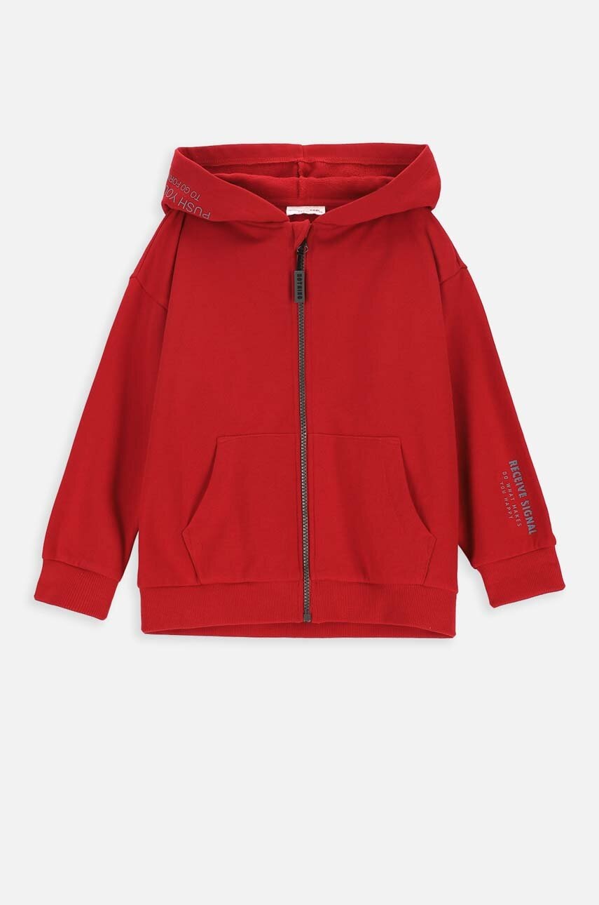 Детская хлопковая кофта Coccodrillo цвет красный с капюшоном однотонная в Ровном Детская хлопковая кофта Coccodrillo цвет красный с капюшоном однотонная в Ровном