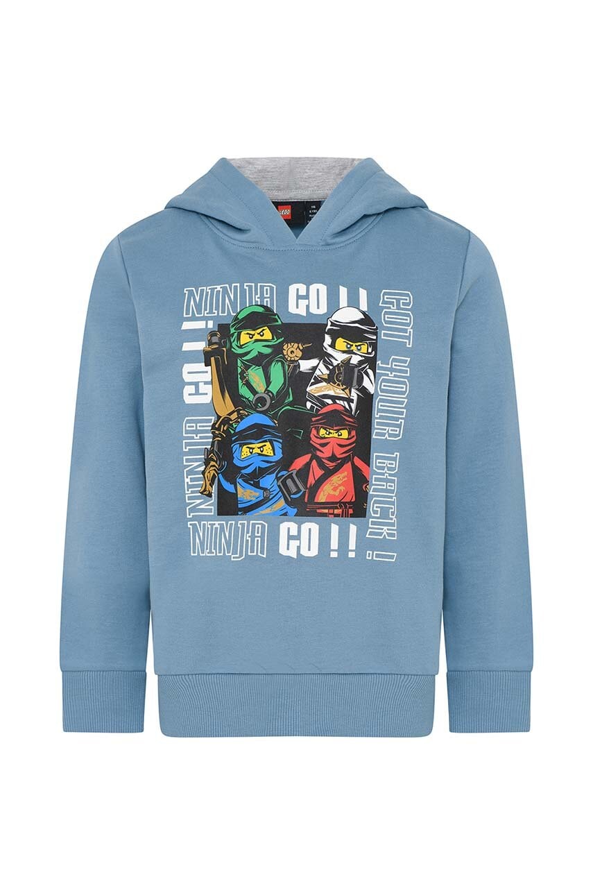 Детская хлопковая кофта Lego с капюшоном с принтом Детская хлопковая кофта Lego с капюшоном с принтом