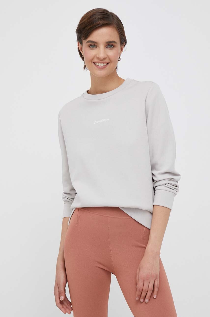

Суичър Calvin Klein в сиво с изчистен дизайн, Сив