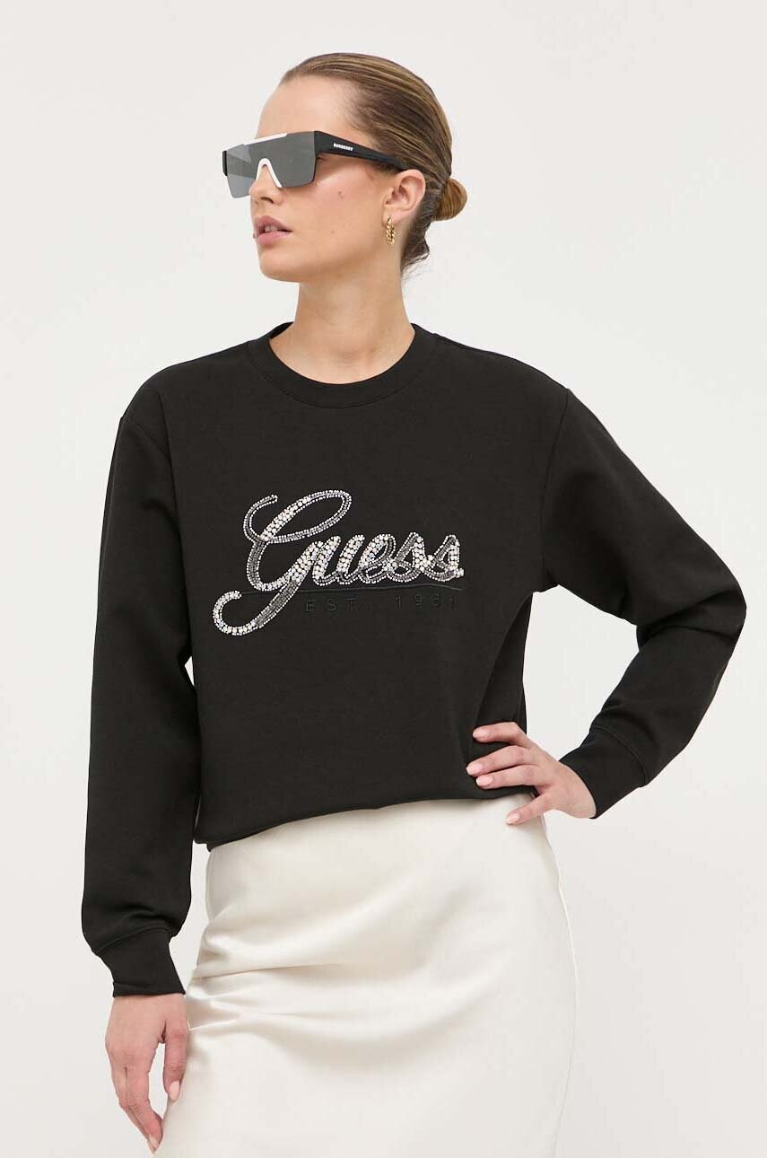

Кофта Guess женская цвет чёрный с аппликацией