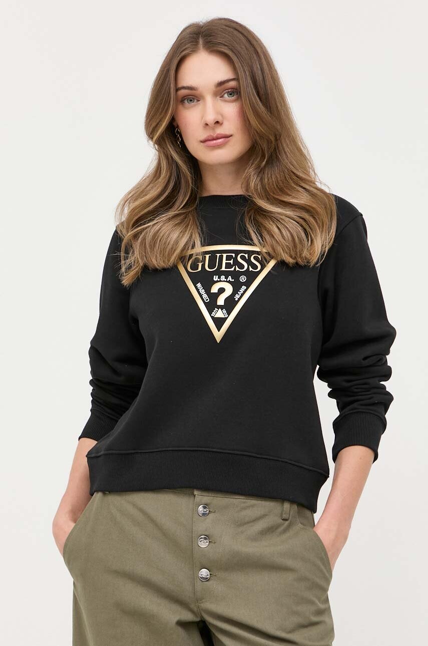 

Кофта Guess женская цвет чёрный с принтом