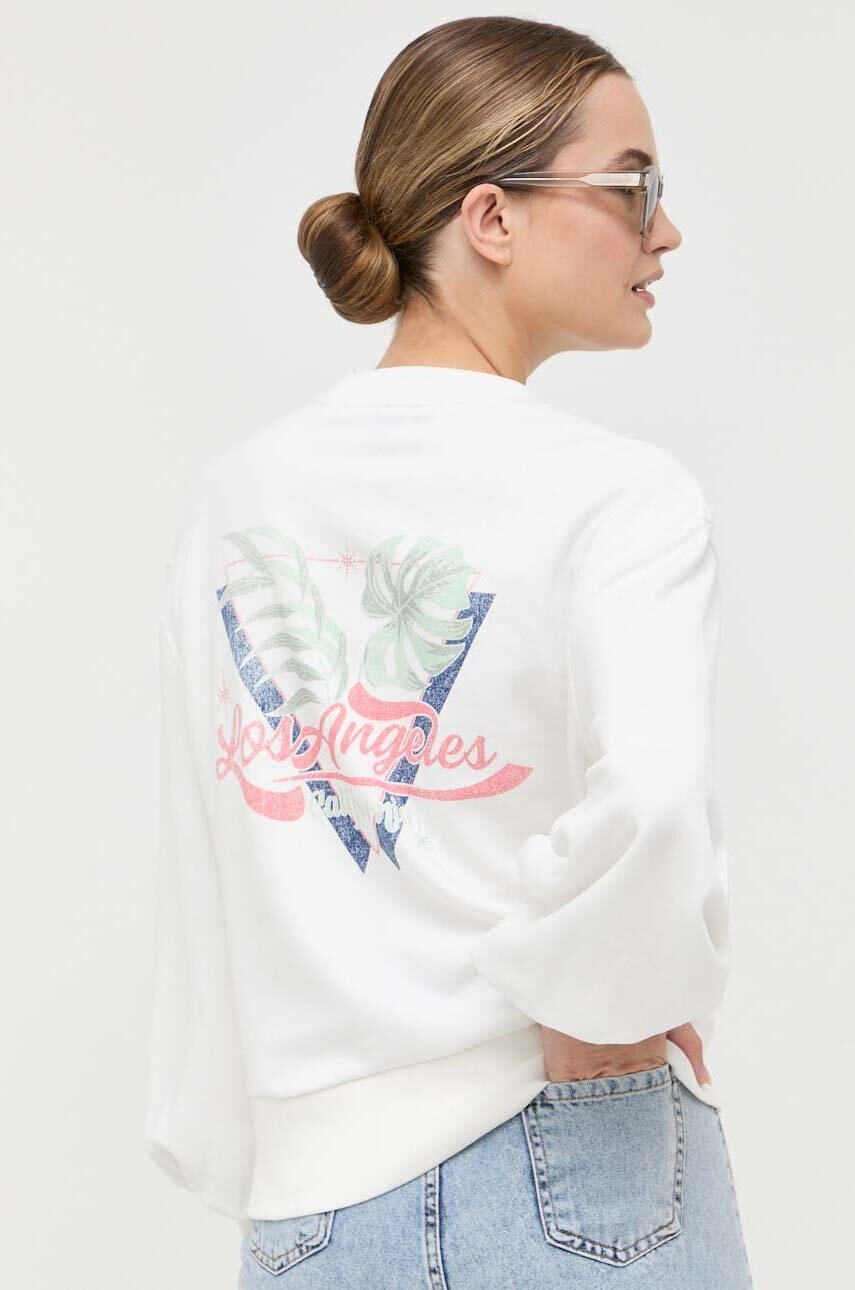 

Кофта Guess женская цвет бежевый с принтом