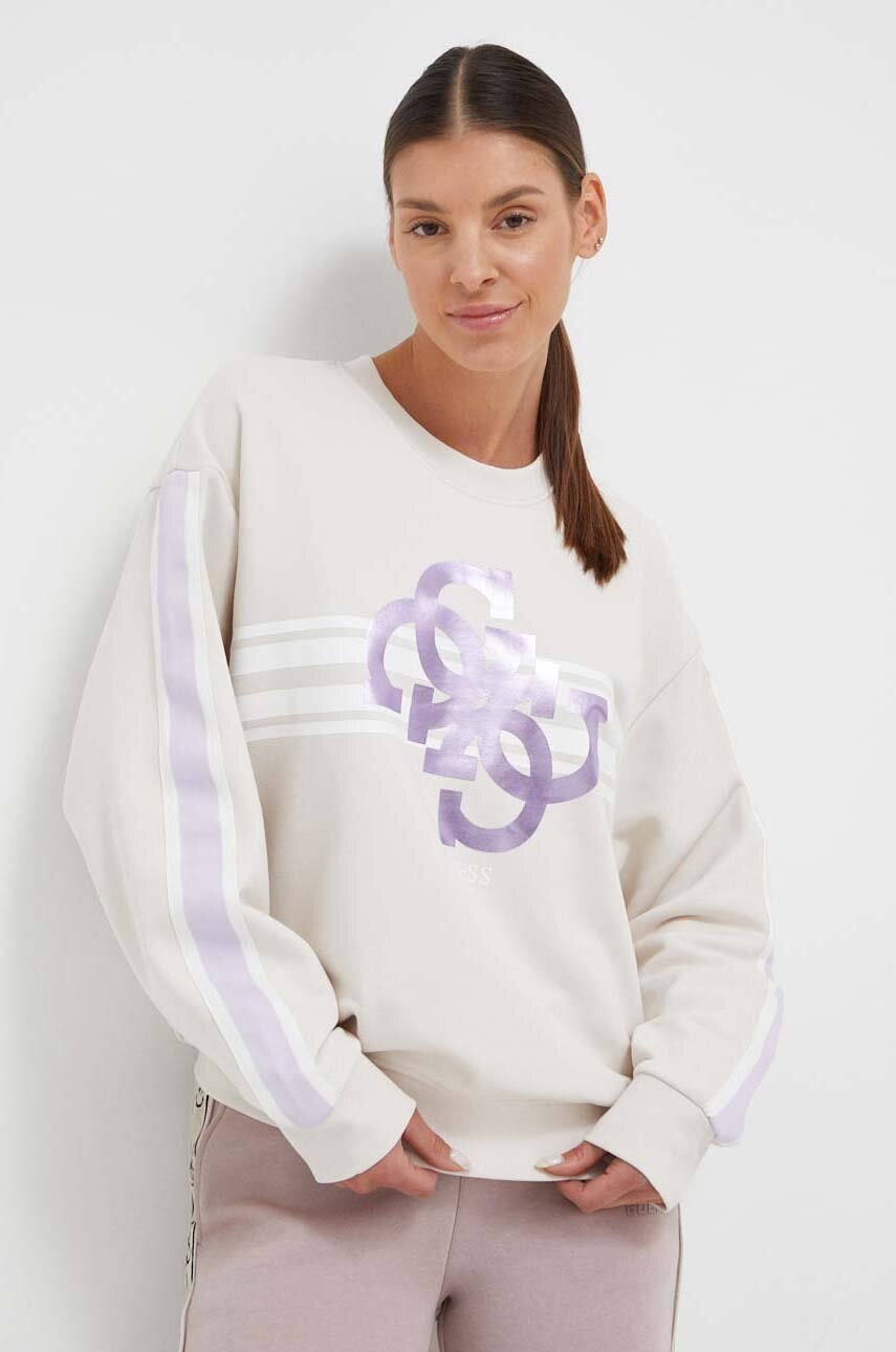 

Кофта Guess женская цвет серый с принтом