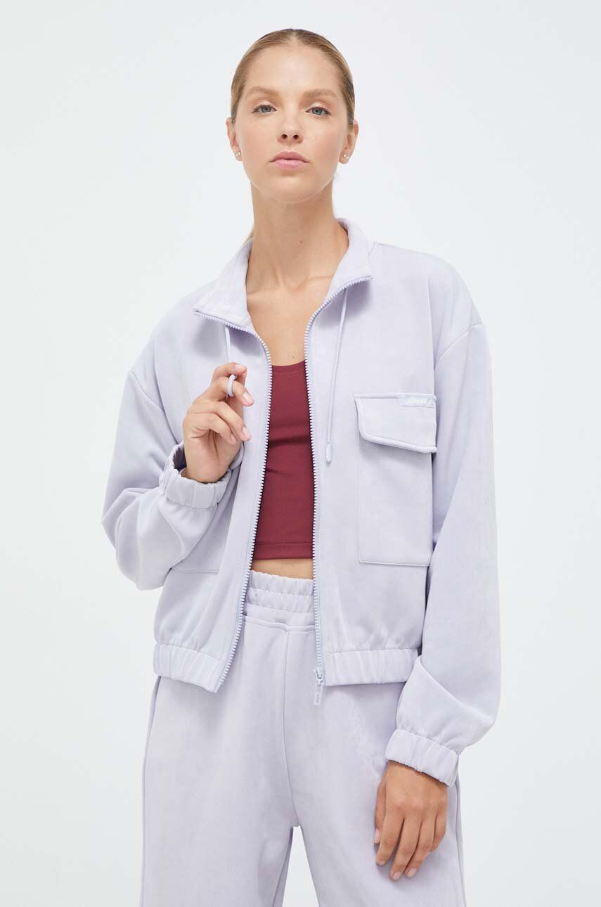 Mikina Guess dámská, fialová barva, s aplikací - fialová - 84 % Polyester