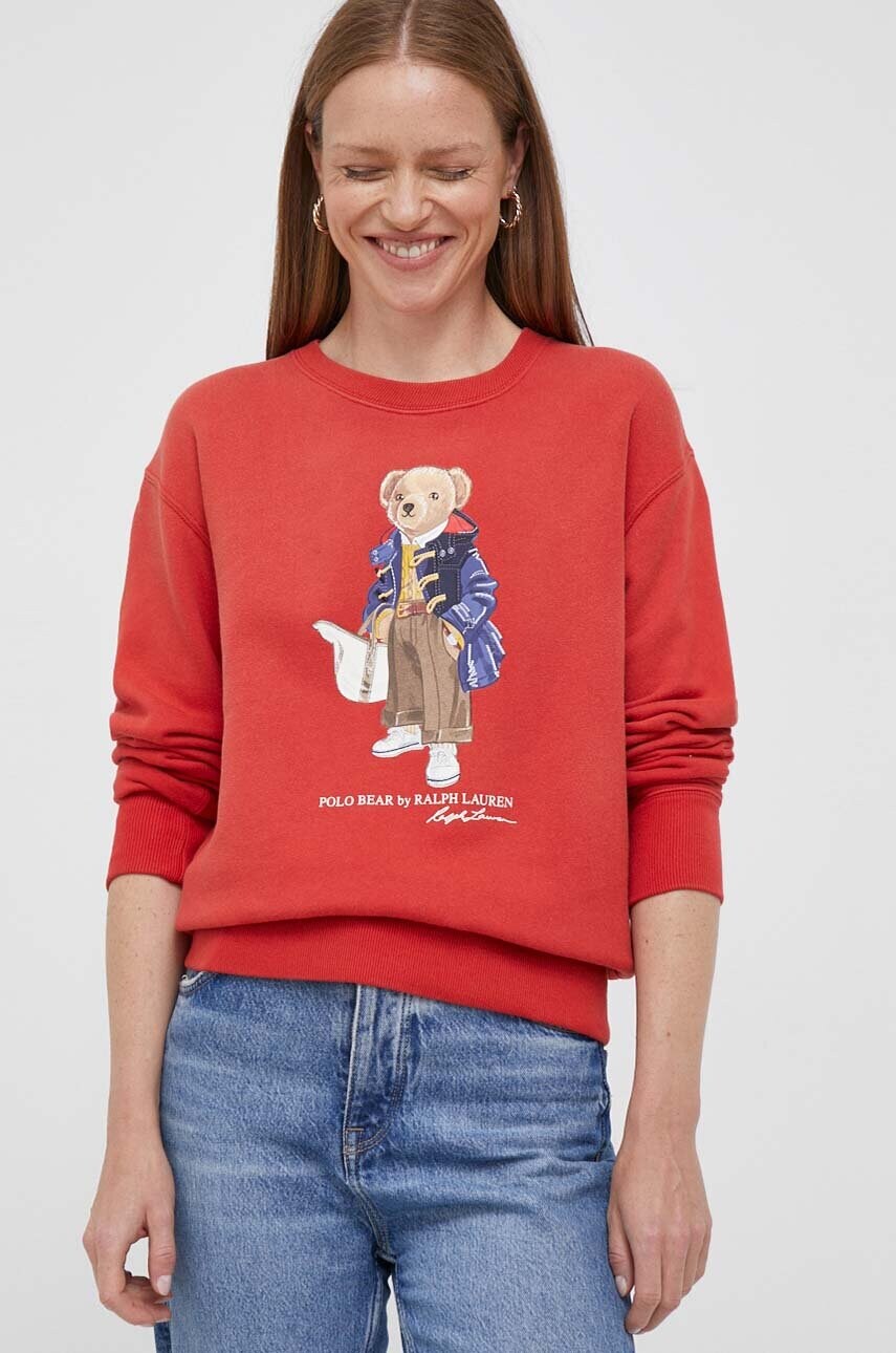 

Кофта Polo Ralph Lauren жіноча колір помаранчевий з принтом