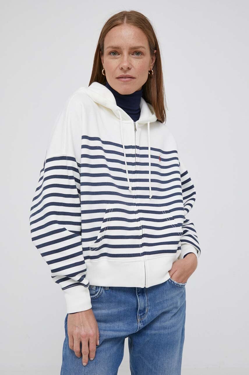 

Кофта Polo Ralph Lauren жіноча колір бежевий з капюшоном візерунок