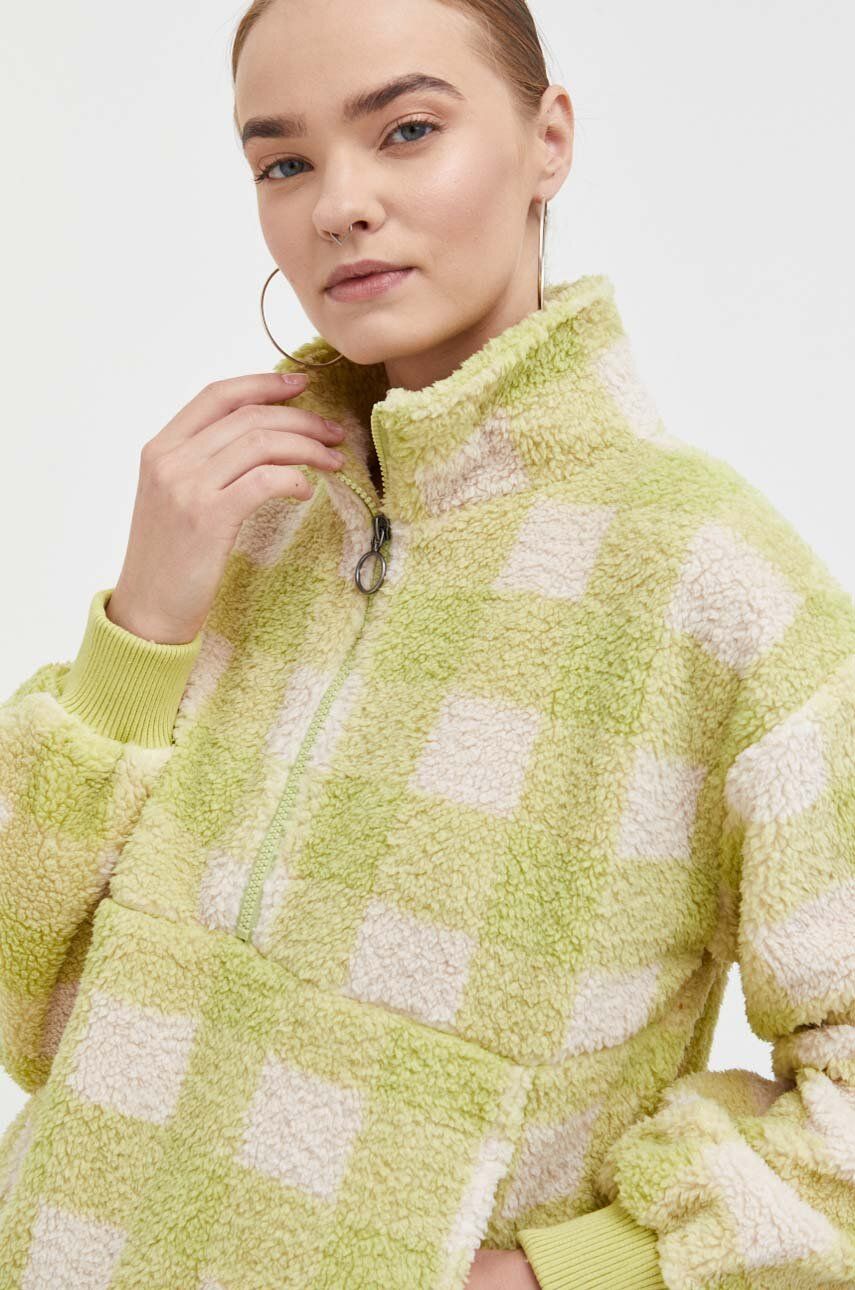 Mikina Billabong dámská, zelená barva, vzorovaná - zelená - 100 % Polyester