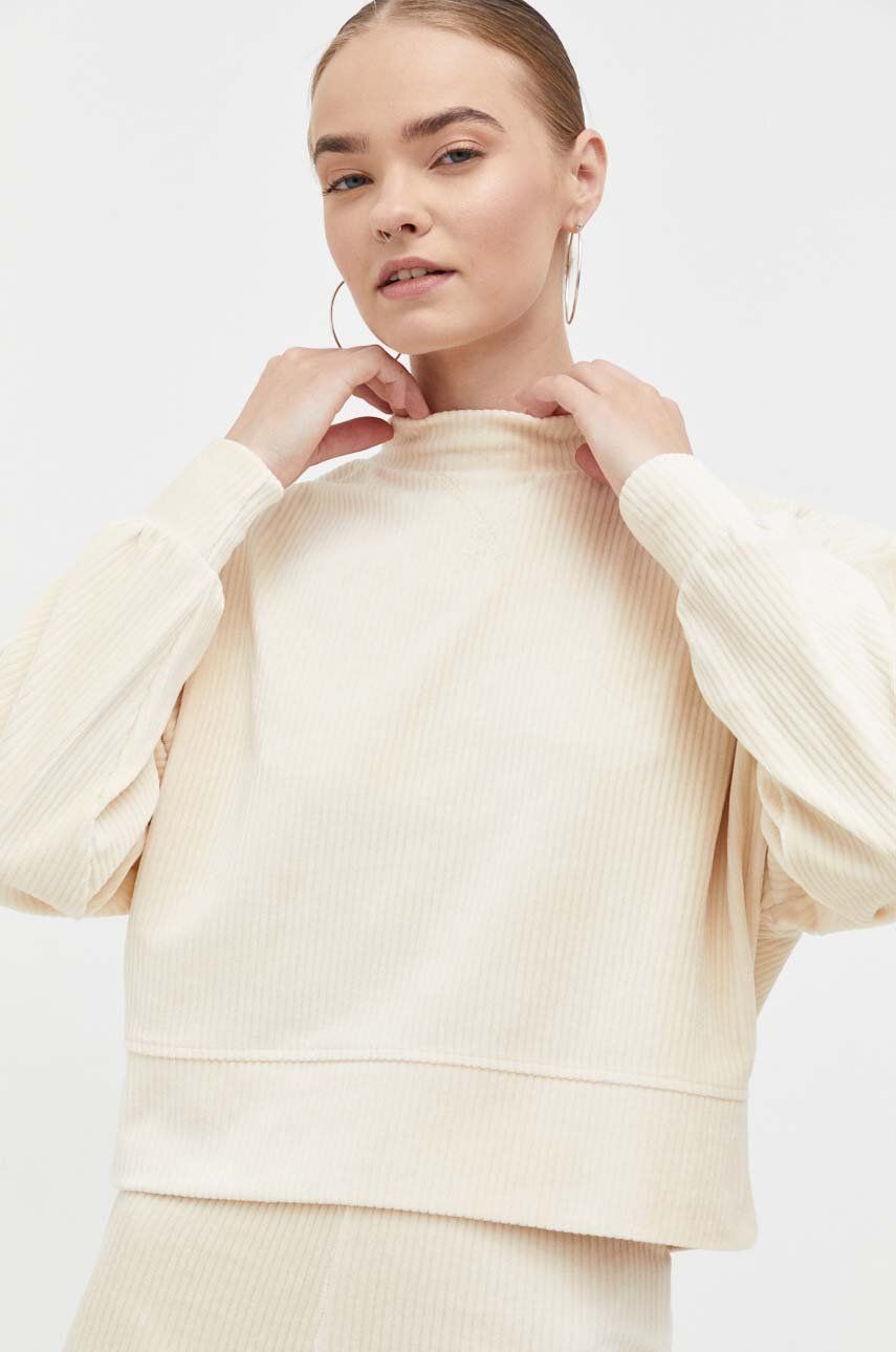 Mikina Billabong dámská, béžová barva, hladká - béžová - 65 % Bavlna