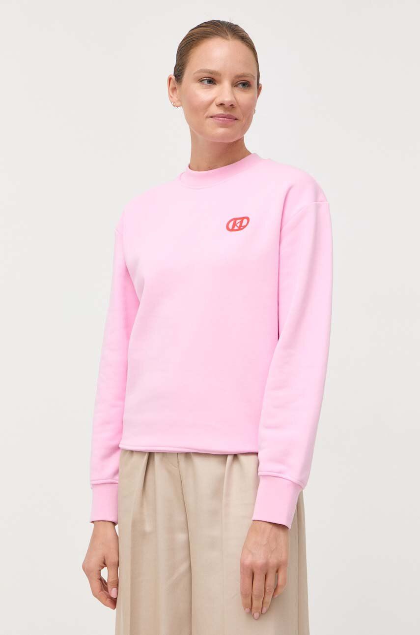 Karl Lagerfeld Bluza Femei, Culoarea Roz, Cu Imprimeu