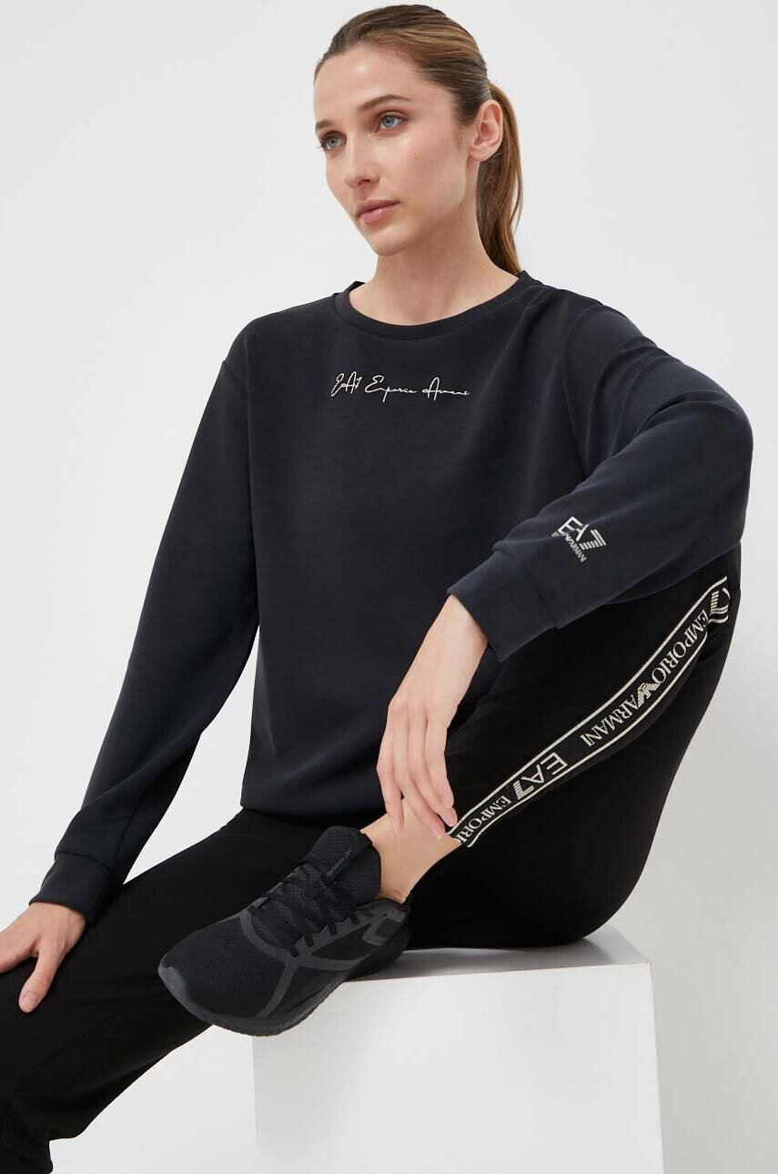 

Кофта EA7 Emporio Armani жіноча колір чорний з принтом