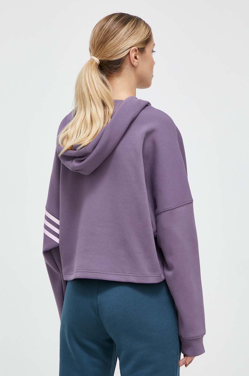 Adidas Originals Bluza Femei, Culoarea Violet, Cu Glugă, Cu Imprimeu