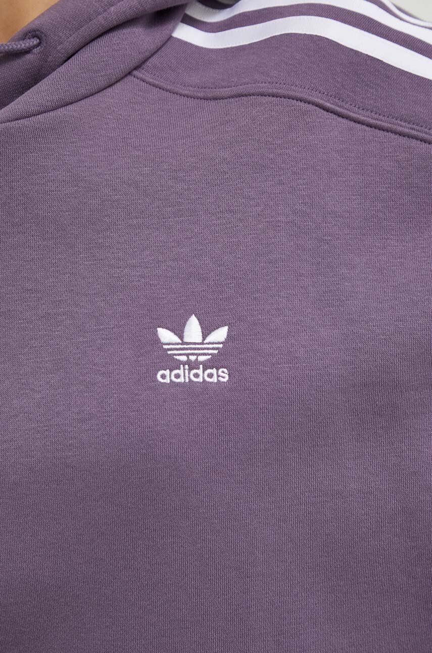 Dukserica adidas Originals za žene, boja: ljubičasta, s kapuljačom, s uzorkom