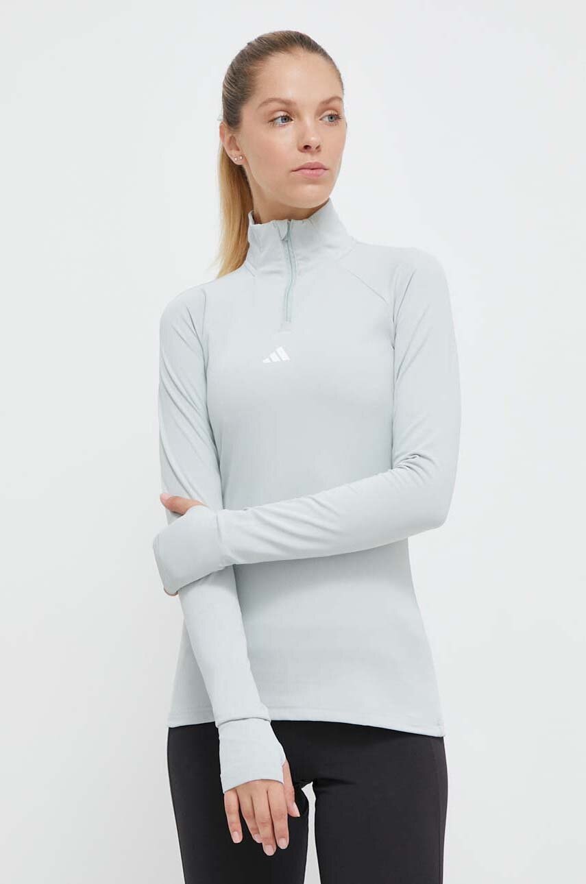 Levně Tréninková mikina adidas Performance Techfit COLD.RDY zelená barva