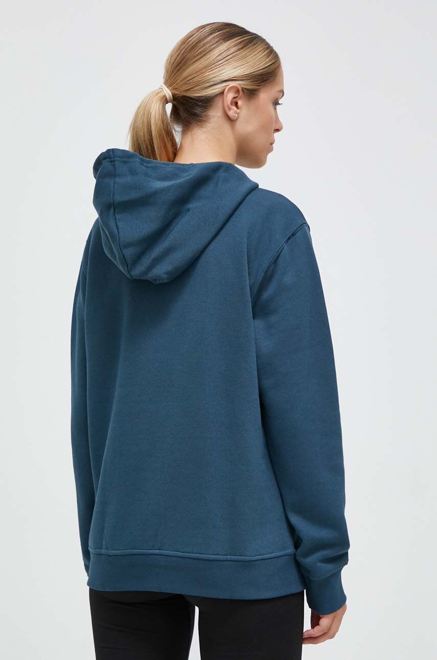 Adidas Originals Bluza Femei, Culoarea Turcoaz, Cu Glugă, Cu Imprimeu