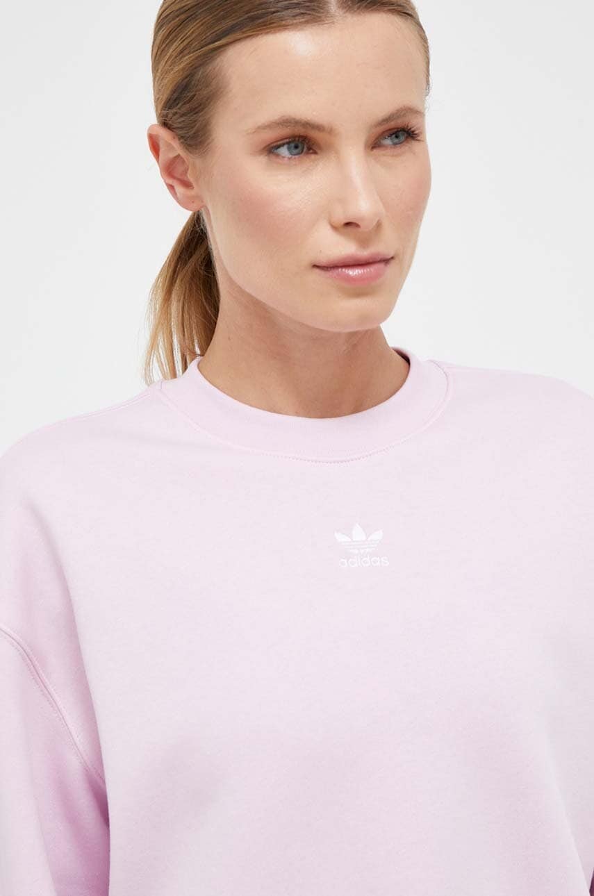 Levně Mikina adidas Originals dámská, růžová barva, hladká