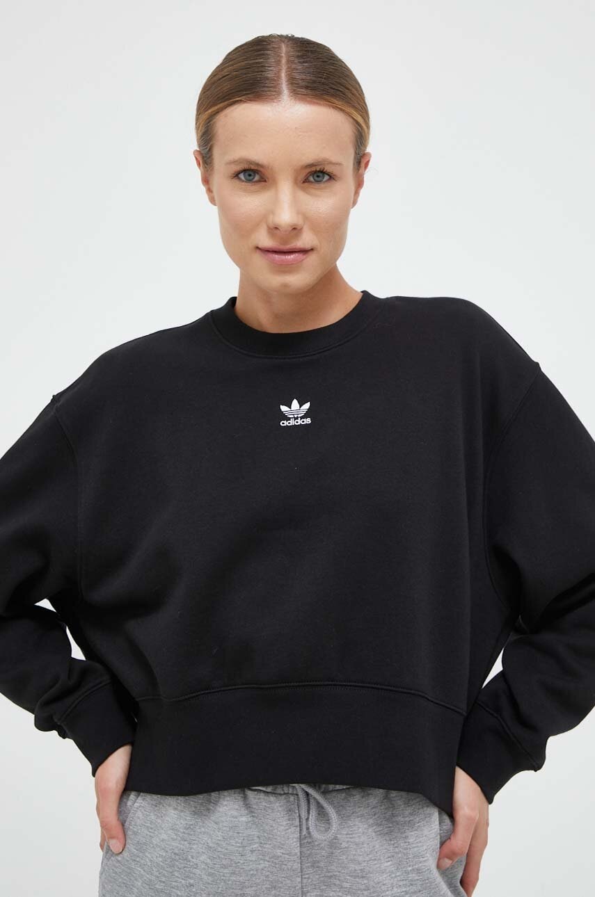 Adidas Originals Bluza Femei, Culoarea Negru, Neted