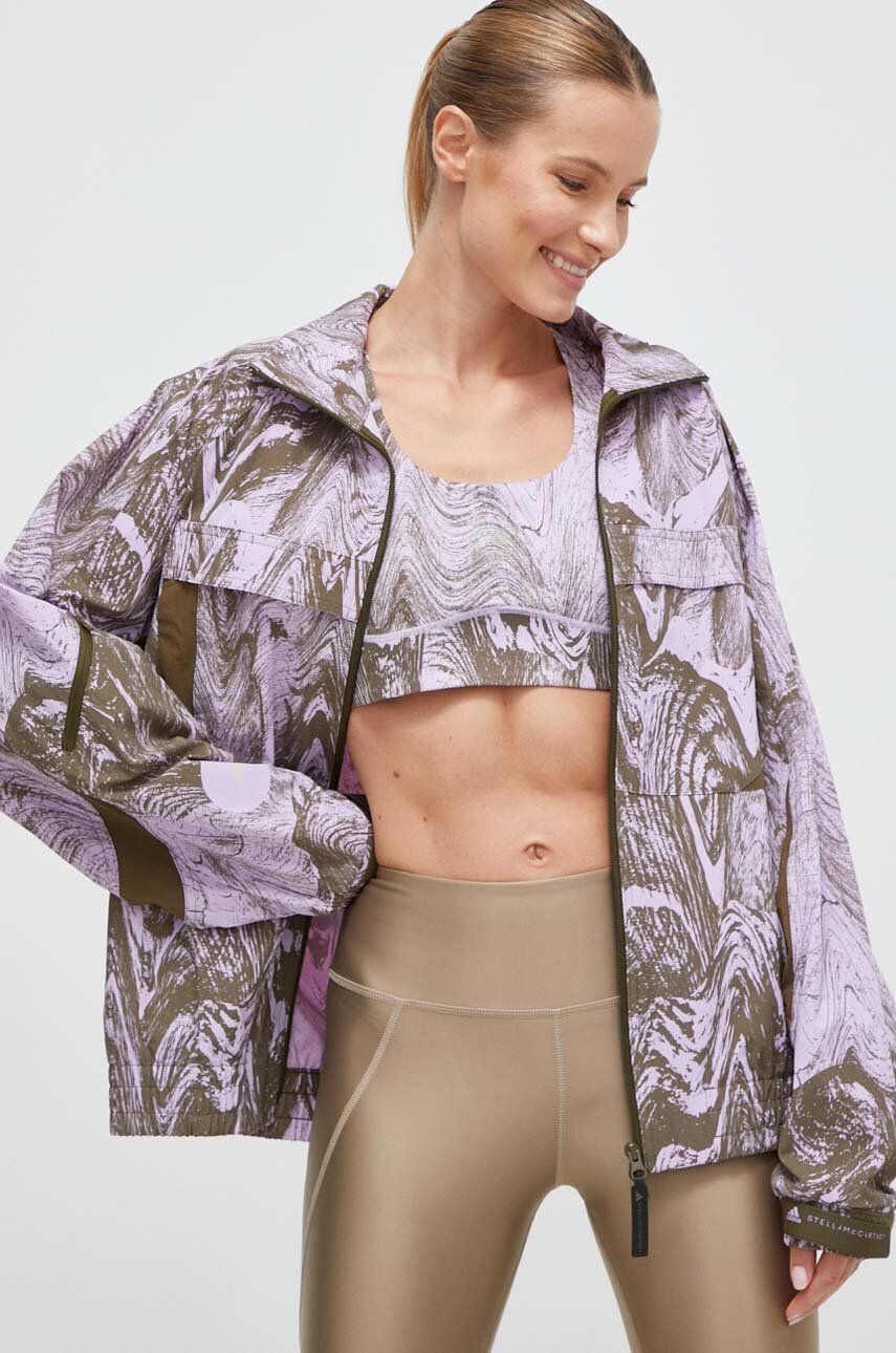 Adidas By Stella Mccartney Geaca Femei, Culoarea Violet, De Tranzitie, Oversize