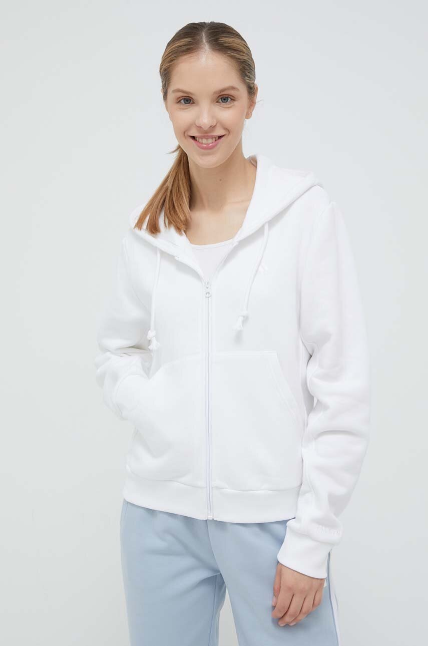 

Кофта adidas женская цвет белый с капюшоном однотонная