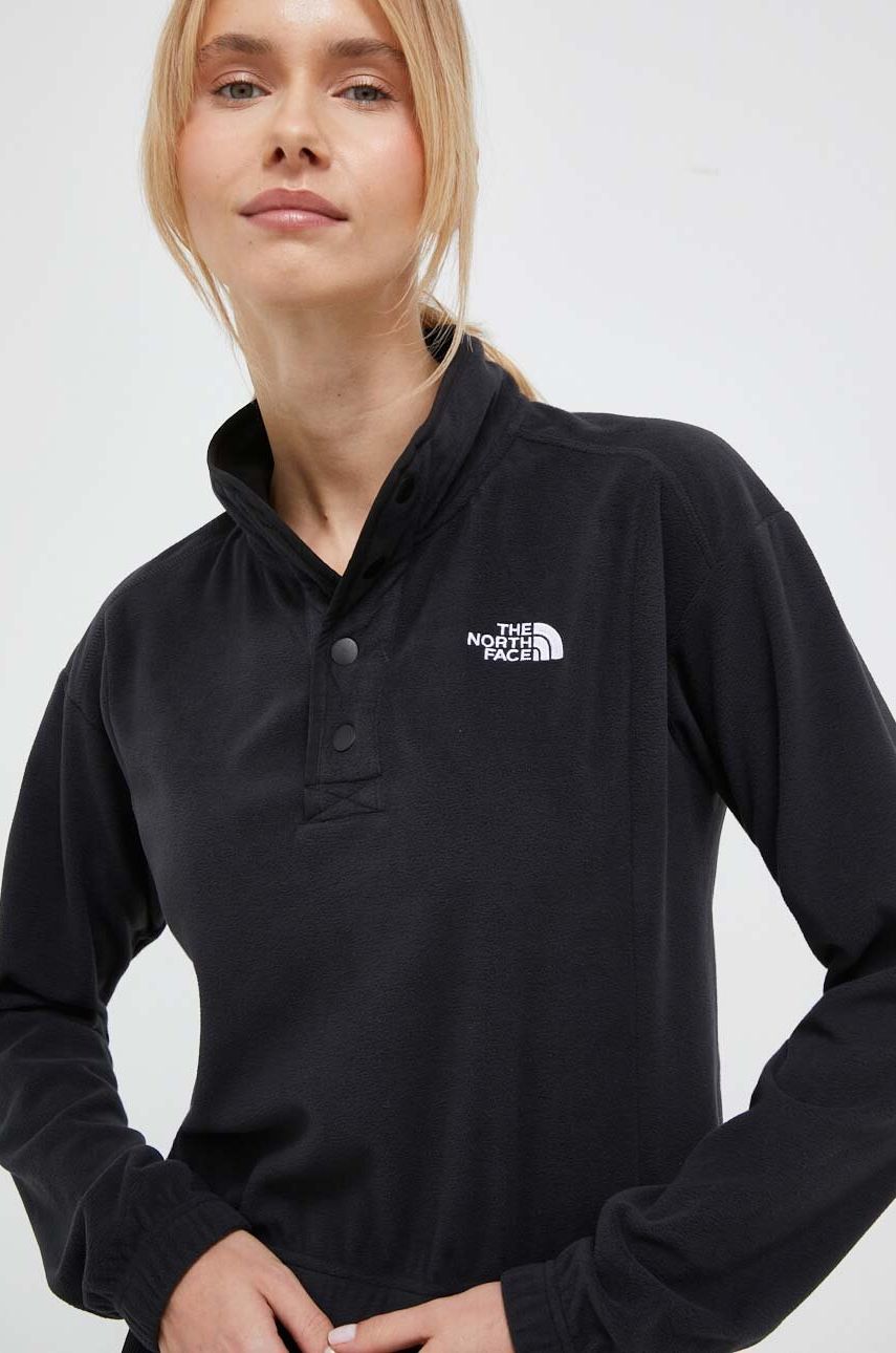 The North Face hanorac Homesafe Snap Neck culoarea negru, neted