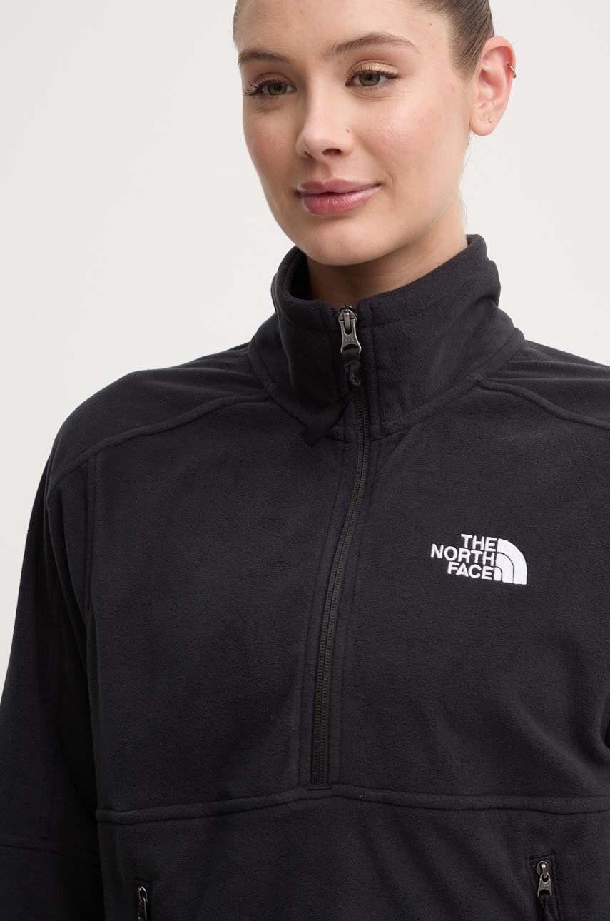 Dukserica od flisa The North Face boja: crna, s aplikacijom